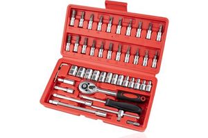 Professional 46pcs Repairing Toolbox Hardware Tool Set Manual Tools Kit Hand Tools Set Storage Box - 004