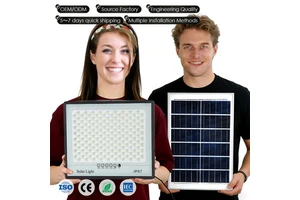 CE ROHS FCC Solar Outdoor Home 100W 200W 300W 400W IP67 ABS Long Endurance Garden Light LED Waterproof Flood Light