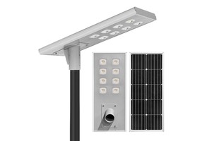 High Brightness 80W Waterproof Automatic Lighting Street Lamp Intelligent Light Control Integrated Solar Street Lamp