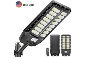 Commercial Solar LED Street Light Outdoor High Brightness Motion Sensor IP65 Dusk to Dawn 3 Year Warranty US Stock Road Lamp