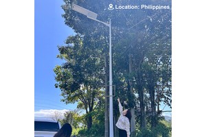 Ip66 500 70w 100w Adjustable Outdoor ufo Village Green Round All in One Solar Led Street Lights