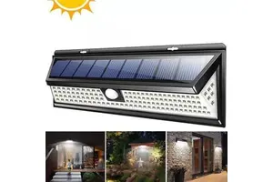 Solar Three-Sided Wall Lamp Outdoor Garden Street Lamp Human Body Sensor Waterproof IP65 LED Wall Mount Charging Lamp