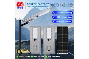 High Recommend Outdoor IP65 Waterproof Road Lamp Galvanized Metal Plate 200W 300W 400W All in One LED Solar Street Light