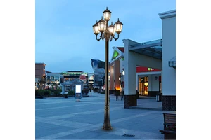 Manufacturer Outdoor Decorative LED IP65 Garden Lamp Post Antique Aluminum Vintage Street Pole Landscape Lighting 2-Year