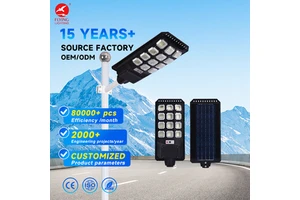 Custom Waterproof Motion Sensor 10000lm 200W/300W/400W LED Solar Road Street Light with 50000 Hours Lifespan Ra90 5000K Daylight