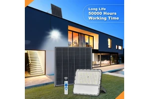 ZY Solar Flood Light 300W IP65 Waterproof Aluminum Remote Control Daylight Floodlight for Outdoor Road Garden