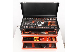 Professional High Quality NEOUMAX TOOL 408-Piece Portable Kit Three-Drawer Steel Tool Box Set Heavy Duty Drawers Electrical