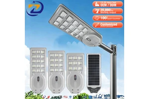 Factory High Quality All in One Solar Street Light Outdoor Ip65 Waterproof ABS 100w 200w 300w Integrated Led Solar Streetlight
