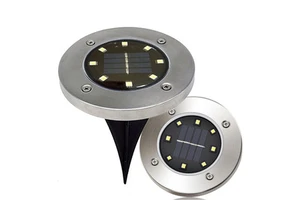 Outdoor 8 LED Ground Light Stainless Steel Solar Buried Underground Light