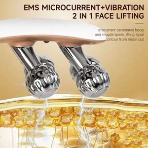 5 Gears Adjustable Vibration Face Contour Massager Multi-Purpose Beauty Roller with LED Light