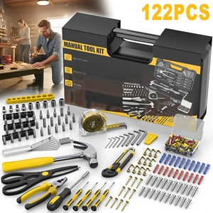 122 Piece Home Tool Kit Heavy Duty Hand Tool Set with Storage Case for DIY Repair Furniture Assembly and Home Maintenance