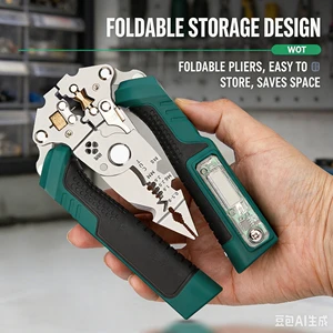 Multifunctional Large-screen Digital Display Alloy Steel Electricians Special Wire Stripper Cutter Separator for Maintenance