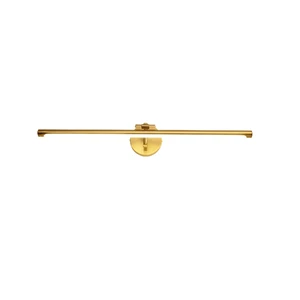 Customized Wholesale Dia.18/21/27Inch Horizontal Linear LED Wall Lamp Modern Simple American Solid Brass Bathroom Vanity Light