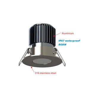 9W IP67 316 Waterproof Bathroom Eave Sauna Room Indoor Lighting CE/ROSH/UKCA/SAA LED RGBW Recessed Downlights