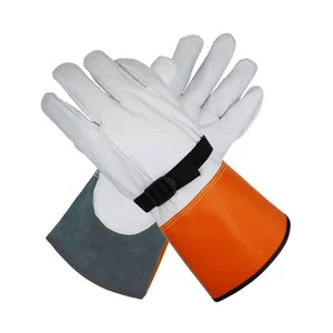 Custom Electrical-Protection Leather Lineman Electrician Safety Work Gloves For High Voltages Electric