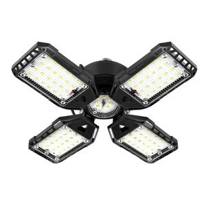 Warehouse Shop Basement 6500K E26 E27 4+1 Deformable Folding Adjustable Aluminum Waterproof Ceiling Workshop LED Garage Lights