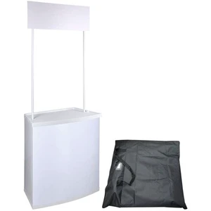 Durable Light-Weight White PP/ABS Plastic Promotion Table Counter Booth Display No Printing Ready Trade Show Exhibition Free