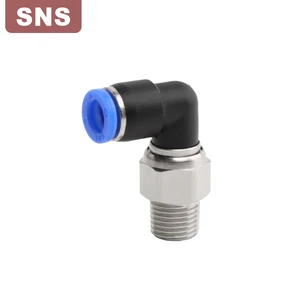 SNS NRL Series One-Touch Pneumatic Quick Fitting Male Elble Brass Air Hose Tube Connector Low Speed Brass Rotary Fitting