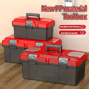 Multi-Size Tool Storage Box, Large Capacity Organizer with Top Compartment for Tools & Parts