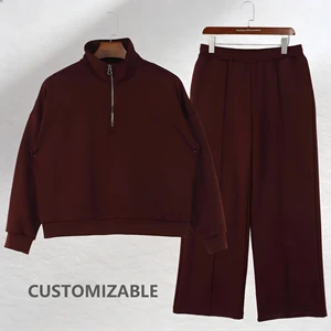 Wholesale Unisex Large Size Vintage Style Long Sleeve Casual 2Pcs Sets