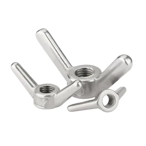 304 Stainless Steel Wing Nuts Sheep Horn Shape Easy-Grip Thumb Nut for Quick Assembly M6-M20 Metric Hand-Tighten Nut