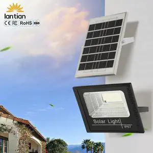 Solar LED Floodlight with IP67 Rating Outdoor Stadium Light Reflector Projector for Garden ABS Body IP67
