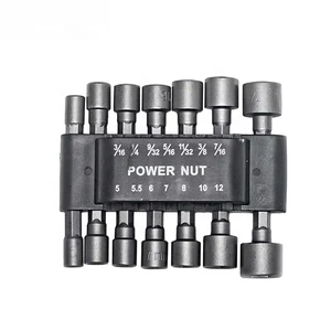 4PCS/Set CR-V Power Nut Driver Drill Bit Tools Set With 1/4'' Driver Metric Socket Wrench For Home And Car Repair