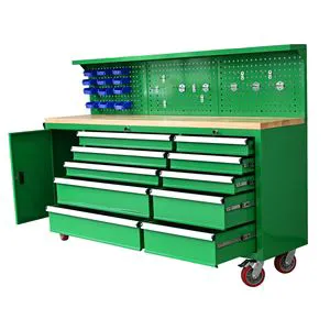 Green Tool Chest Rolling Cabinet Tool Boxes with Wheels Drawer Garage Heavy Duty Auto Repair Mobile Tool Storage Trolley