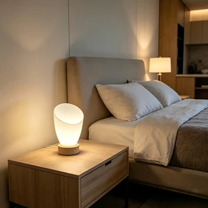 Elegant Cup Shape Bedside Lamp Touch Sensor LED Night Light Dimmable Rechargeable 3 Basic Light Color Night Light for Bedroom