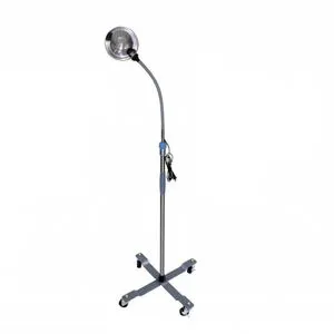 Adjustable 4-Wheel Stainless Steel Medical Lamp with Reflective Finish for Hospital Furniture