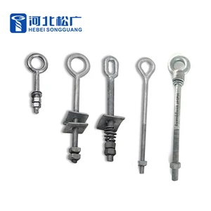 Electric Power Fittings Forged Steel Oval Eye Bolt Hot-dip Galvanized Thimble Eye Bolt for Pole Line Hardware