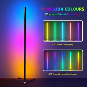 Custom Non-Standard Light Fixtures RGB Floor Lamp Modern Remote Control LED Floor Angle Led Flood Standing Lamp Corner Light