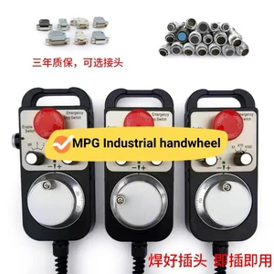 Pre-Wired Manual Pulse Generator MPG Handwheel PVC Material High Efficiency 220V Rated Voltage Circular Connector for CNC Lathe