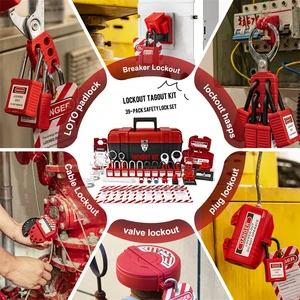 BOZZYS 39-Pack Industrial Lockout Tagout Kit With Key Unlock Personal Electrical LOTO Set For Toolbox-BD-Z15