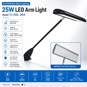 Portable LED Pop up Display Light Universal Clamp Exhibition Banner Backdrop Arm Lamp Aluminum for Frame Suppliers