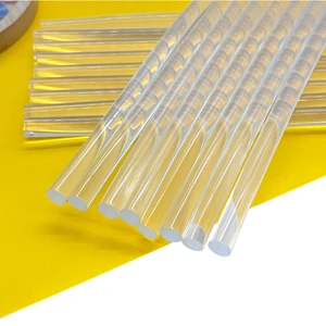 Custom LOGO EVA 7mm 11mm Transparent Heat Melt Adhesive Hot Melt Glue Gun Stick For PVC Leather