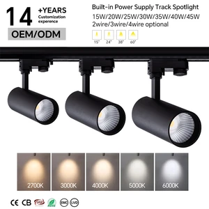 Adjustable LED Track Light COB 15°-60° Beam Angle Black White For Art Gallery Museum Exhibition Display