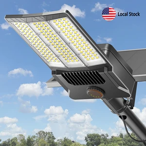 Smart Solar Street Light High Lumen Output with Remote Timer Motion Sensor US Local Warehouse for Parking Lots Roads and Squares
