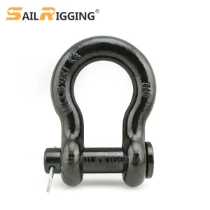 Shackle Heavy Duty US Type Black Oxide Round Pin G213 Drop Forged Carbon Steel Round Pin Bow Anchor Shackle 1/2 5/8 7/8