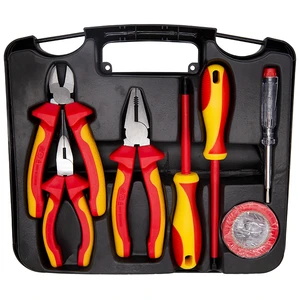 WEDO 7pcs VDE Insulated Hand Tool Set IEC60900 Certified 1000V Electrical Tool Kit with Pliers and Screwdrivers Maintenance