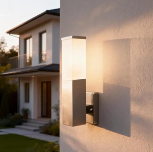 Decorative Stainless Steel Waterproof square Shape Pc Shade Villa Corridor Courtyard Lamp Exterior Wall