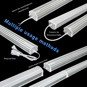 High Lumen Led Shop Light 4ft Linkable Led Linear Light 0.6m 1.2m 2.4m Hanging Surface Mouted Industrial Linear High Bay Light