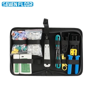 Easy Pass Thru Network Hardware Tool Kit Carbon Steel Crimping Tool Set for Rj45 CCTV Ethernet Lan Solution OEM Customized