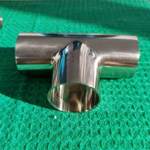 Sanitary Stainless Steel Mirror Polished Butt Welding Pipe Fittings Equal Tee