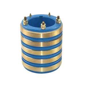 SRS 65 * 140 * 160 Copper Rotary Joint Electric Connector 5-Ring Slotted Electric Slip Ring With Herringbone Copper Brush Holder