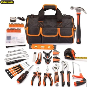 E-durable 16 Inch Bag Steel Home Repairing Tool Set Large Mouth Opening Tool Bag 169-Piece Premium Tool Kit