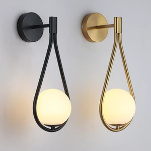 Modern Metal Glass Ball Wall Lamp Nordic Simple Wall Lamps for Living Room Bedroom Bedside Aisle Corridor Staircase Wall Lights