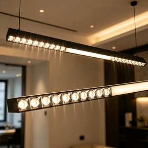 36W 1200mm Double Sides Emitting LED Linear Pendant Lamp Commercial Office Suspended Light Home Decor Lighting Fixture