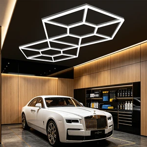 Hexagon LED Detailing Work Light Ceiling Working Light For Car Wash Auto Detailing Supercar Garage Workshop Body Shop