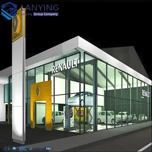 Free Design Prefabricated Shopping Mall Prefab 4S Car Showroom Steel Structure Workshop Warehouse Metal Building 4S Car Shop